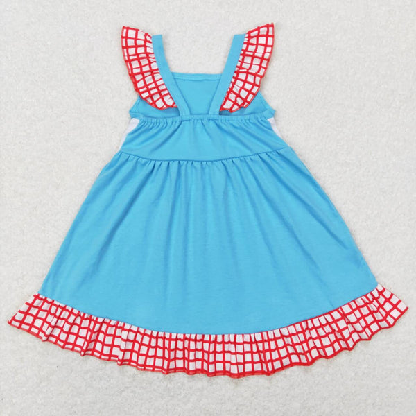 GSD0594 baby girl clothes I love mom embroidery girl summer dress mother's day clothes