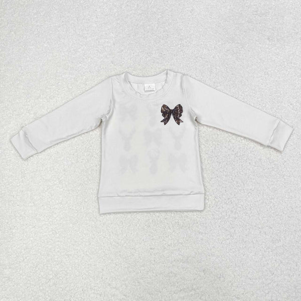 GT0760 RTS toddler girl clothes hunting camo bow girl winter top shirt