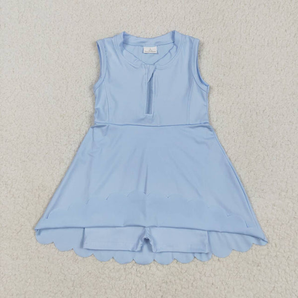GSD2088 RTS girl clothes blue girl summer dress yoga clothes atheletic sports clothes