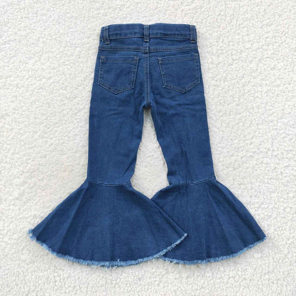 P0133 teenage girls clothing girls bell bottom pants blue flare pant girl jeans