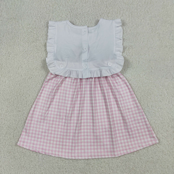 GSD3201 RTS kids girl clothes cross embroidery easter clothes girl spring floral dress