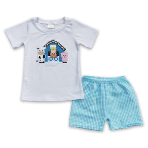 B18-12 baby boy clothes farm embroidery farm outfits-promotion 2024.5.11 $5.5