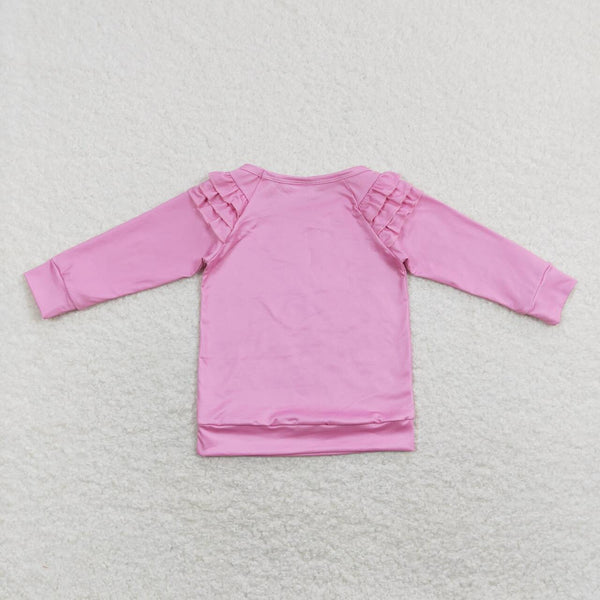 GT0425 baby girl clothes love valentines day T-shirt girl valentines day clothes top long sleee ruffles shirt