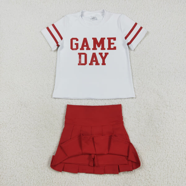GT1102 RTS girl summer shirt red game day yoga girl sports top