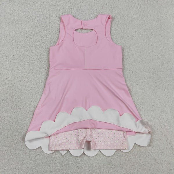 GSD3315 RTS toddler girl clothes pink girl summer dress sports dresses