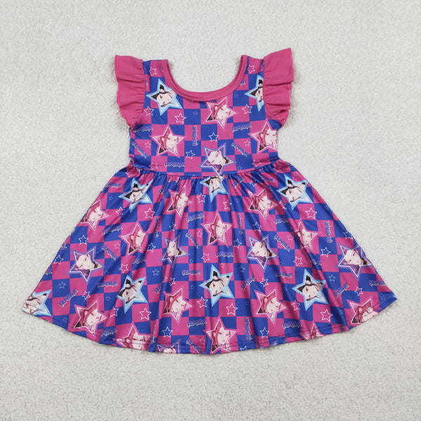 RTS GSD3284 toddler girl clothes cartoon girl summer twirl dress