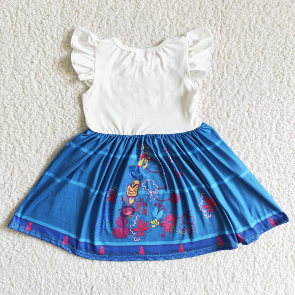 C4-30 baby girl clothes cartoon blue summer dresses--promotion 2025.2.8 $2.99