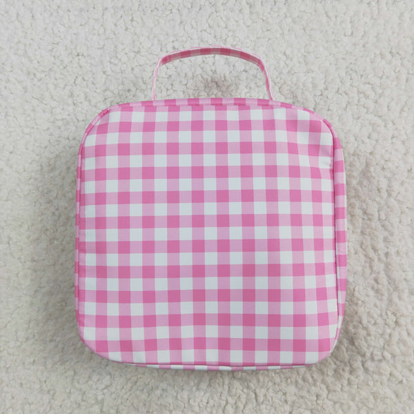 RTS kids matching bag pink plaid print baby girl back to school day bag-2025.7.19