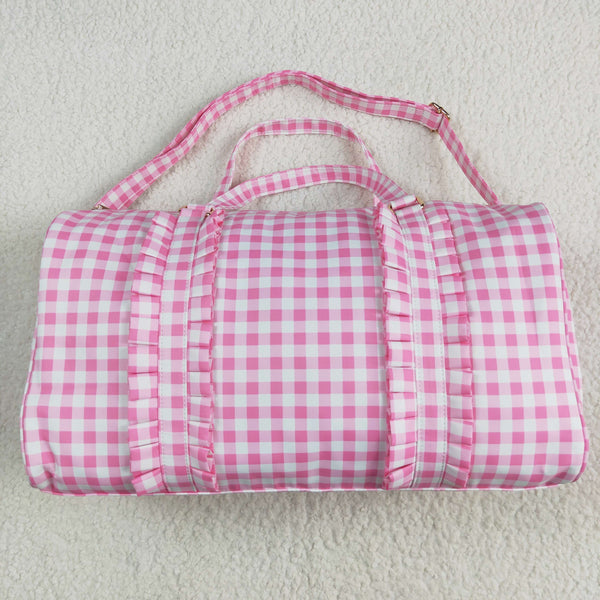 RTS kids matching bag pink plaid print baby girl back to school day bag-2025.7.19
