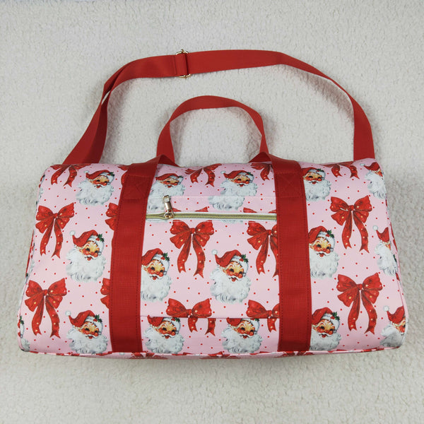 BA0306 RTS Tote Bag Santa Print Girls Christmas Duffels Bag Handbag