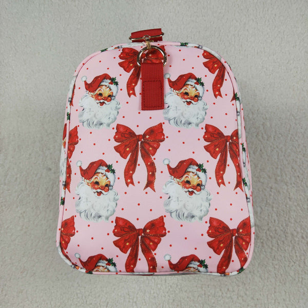 BA0306 RTS Tote Bag Santa Print Girls Christmas Duffels Bag Handbag