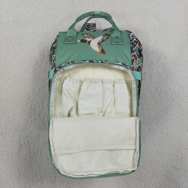 RTS BA0404 green camouflage duck print diaper backpack diaper bag