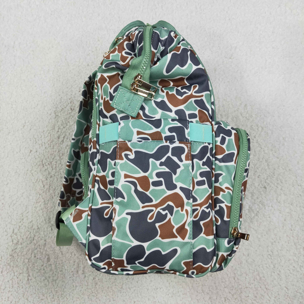 RTS BA0404 green camouflage duck print diaper backpack diaper bag ...