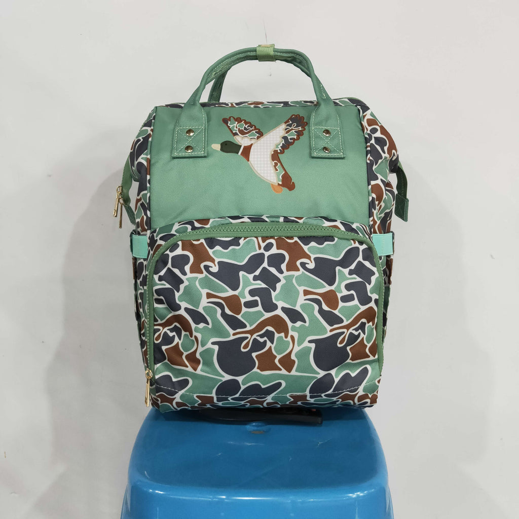 RTS BA0404 green camouflage duck print diaper backpack diaper bag ...