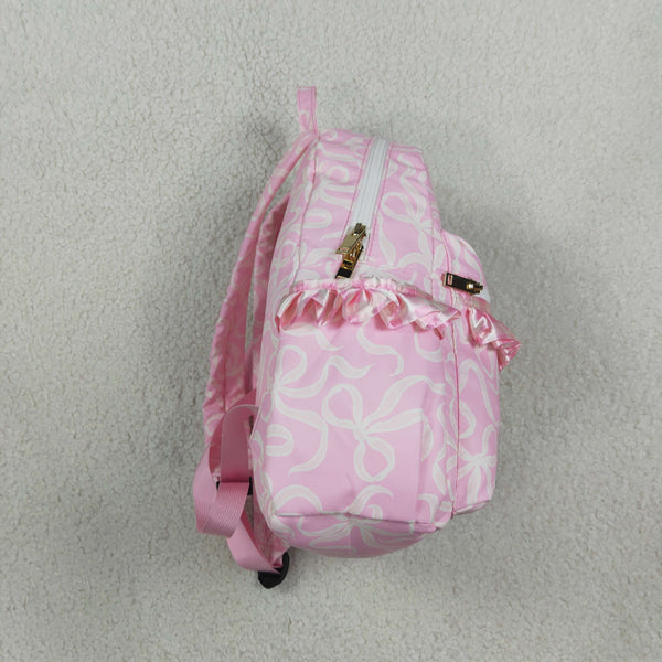 RTS BA0459 kids bag pink bow print ruffle backpack school backpack