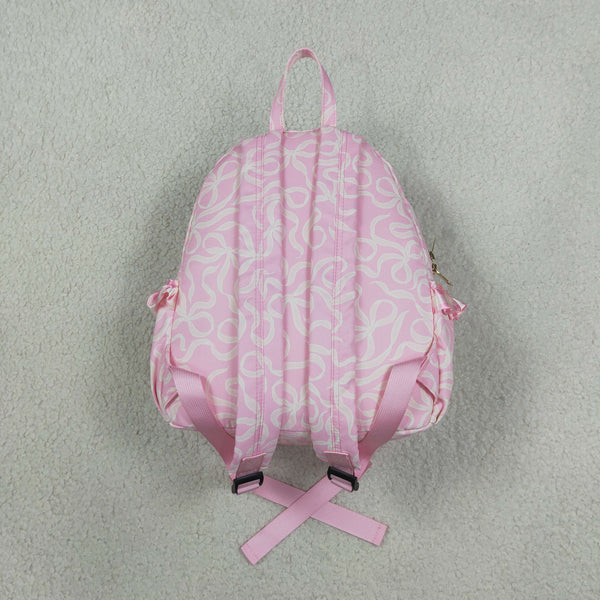 RTS BA0459 kids bag pink bow print ruffle backpack school backpack