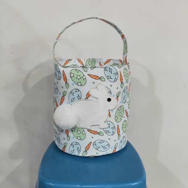 RTS BA0468 bag camouflage bunny applique bucket Easter  bag