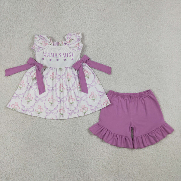 GSSO2489 RTS baby girl clothes mama’s mini toddler girl summer outfit summer shorts set