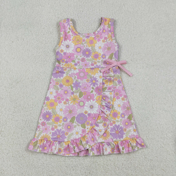GSD3095 RTS toddler clothes flower girl yoga summer dress sports dresses