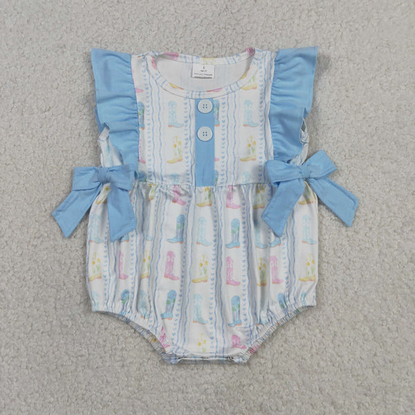SR4088 RTS baby girl clothes boost print toddler girl summer bubble western clothes