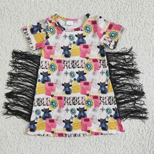 GSD0090 girl summer cow tassel dress-promotion 2024.5.18 $5.5