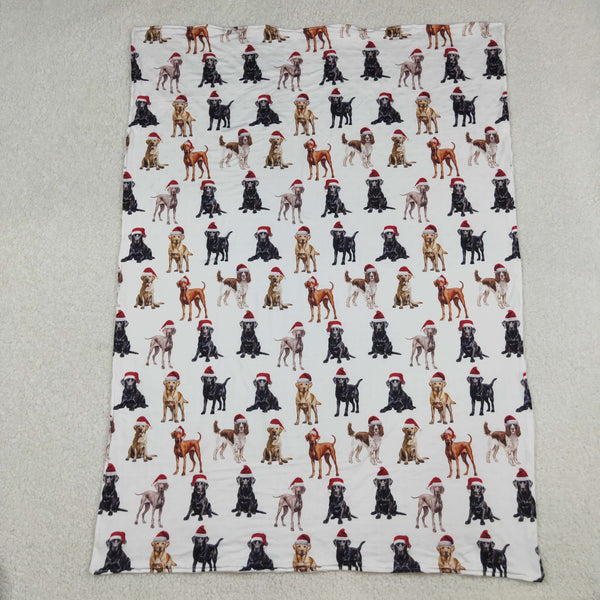 BL0176  RTS baby blanket dog baby Christmas blanket minky blanket