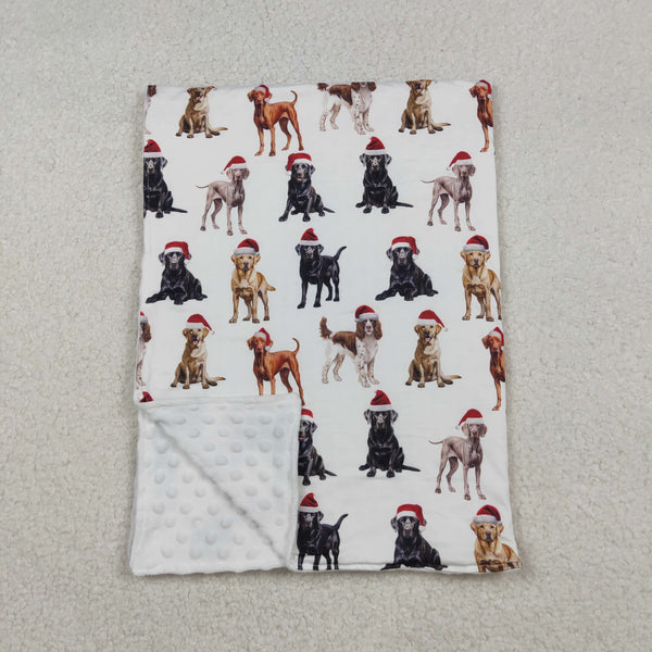 BL0176  RTS baby blanket dog baby Christmas blanket minky blanket