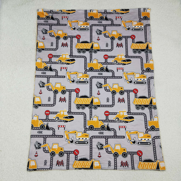 BL0199 RTS baby newborn truck baby boy minky blanket