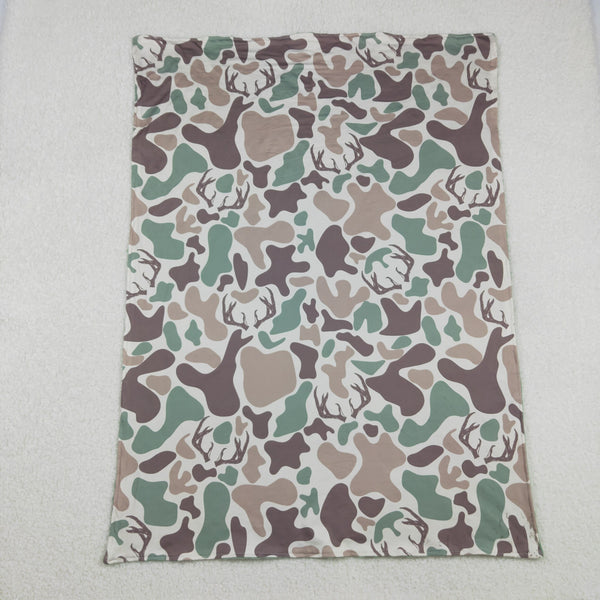 BL0226 RTS baby blanket green deer baby minky blanket