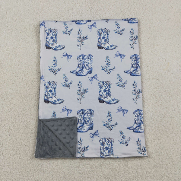 BL0229 RTS baby blanket bows print baby girl blanket