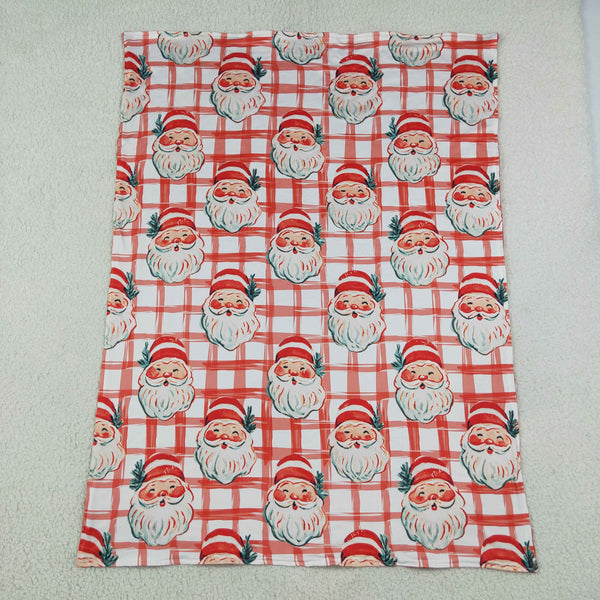 RTS BL0265 baby blanket baby blanket minky blanket christmas santa plaid print blanket