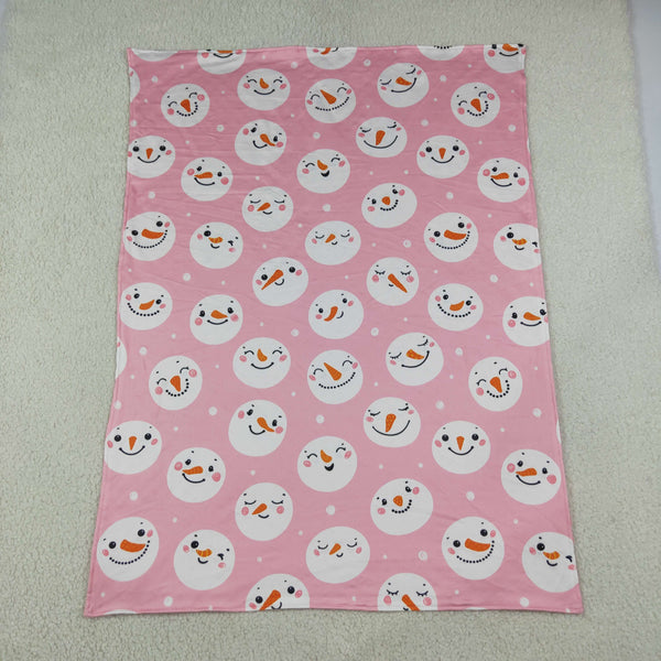 RTS BL0266 baby blanket baby blanket minky blanket christmas snowman print blanket