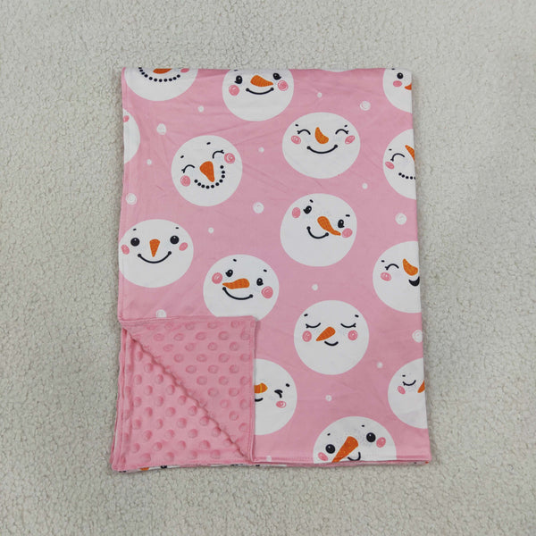 RTS Matching clothing kids winter snowman print baby long sleeve romper pajama set with blanket-2026.10.7