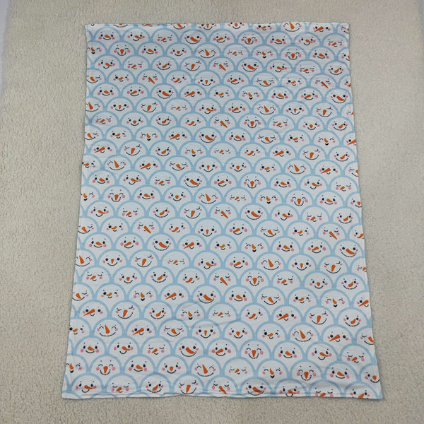 RTS BL0267 baby blanket baby blanket minky blanket christmas snowman print blanket