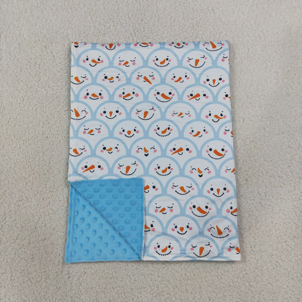 RTS BL0267 baby blanket baby blanket minky blanket christmas snowman print blanket
