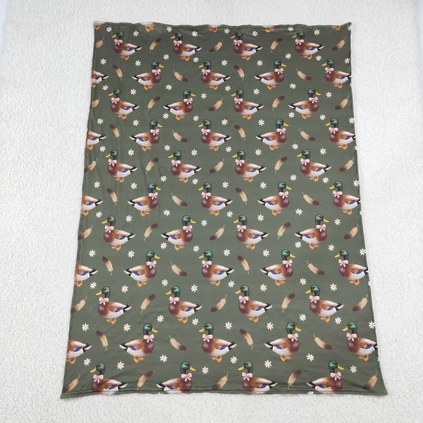 RTS BL0283 baby blanket baby mallard print blanket baby girl blanket