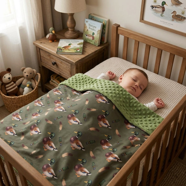 RTS BL0287 baby blanket baby mallard print blanket baby boy blanket