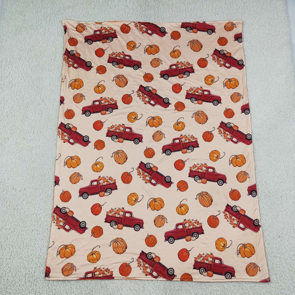 RTSBL0289 baby blanket pumpkin truck baby minky blanket halloween gift