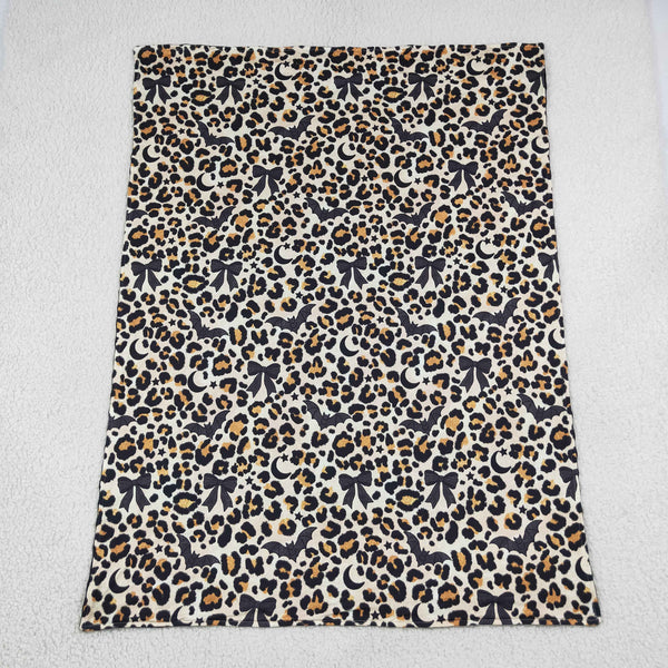 RTS BL0290 baby blanket leopard bow baby minky blanket baby shower gift