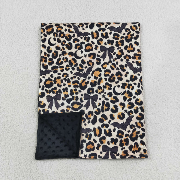 RTS BL0290 baby blanket leopard bow baby minky blanket baby shower gift