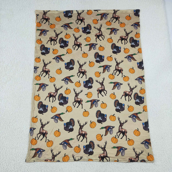 RTS Matching clothing thanksgiving deer turkey print kid long sleeve romper pant blanket fall clothing-2026.9.17