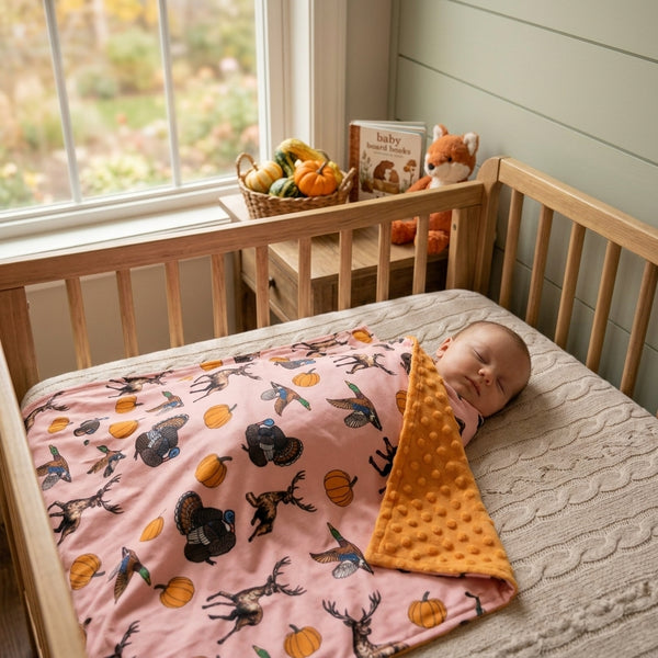 RTS BL0293  baby hunting print blanket baby girl blanket