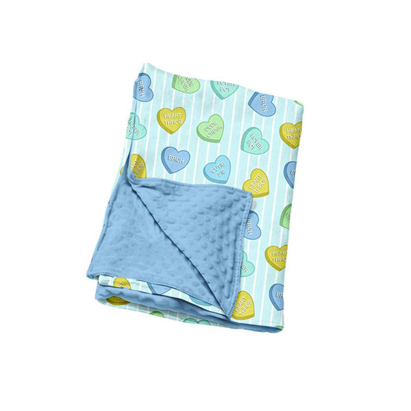 Preorder MOQ 5 pcs Each Style Valentine's Love Stripe Blue Kids Matching Clothes-2026.8.27
