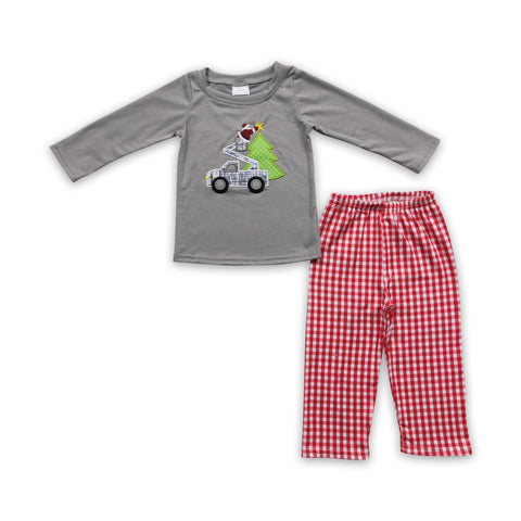 BLP0135 baby boy clothes tree truck christmas outfits-promotion 2024.12.7 $5.5