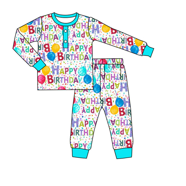 kids clothing happy birthday matching pajamas set