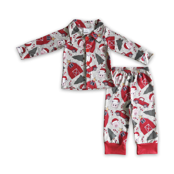 toddler clothes farm matching pajamas set