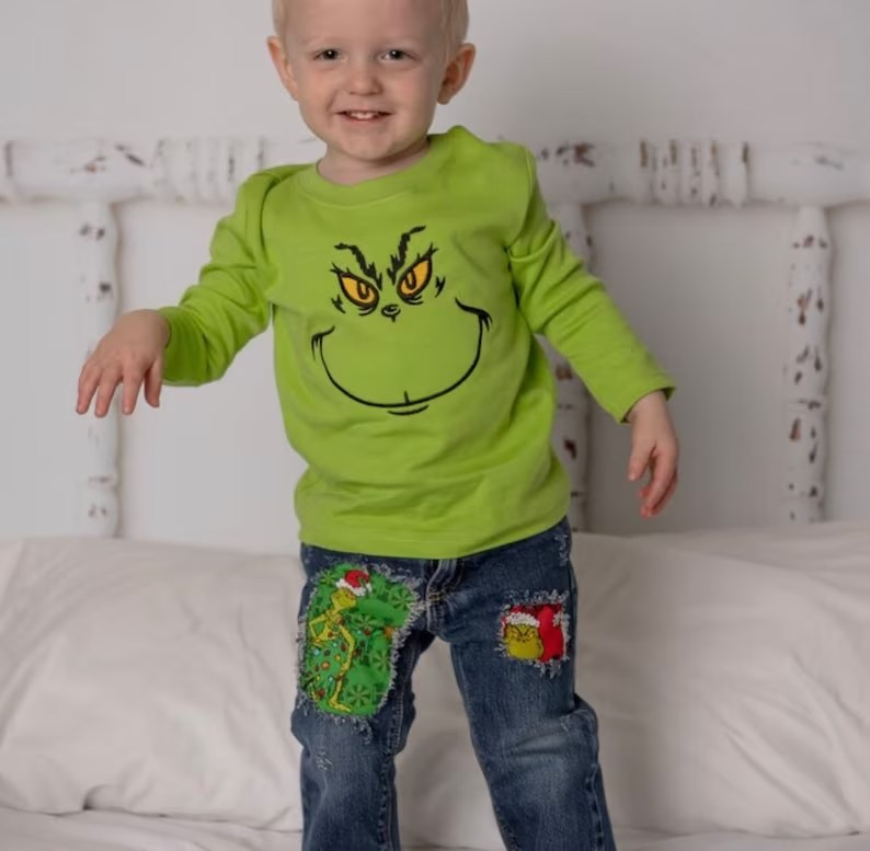 BLP0225 toddler boy clothes jeans set boy christmas outfit