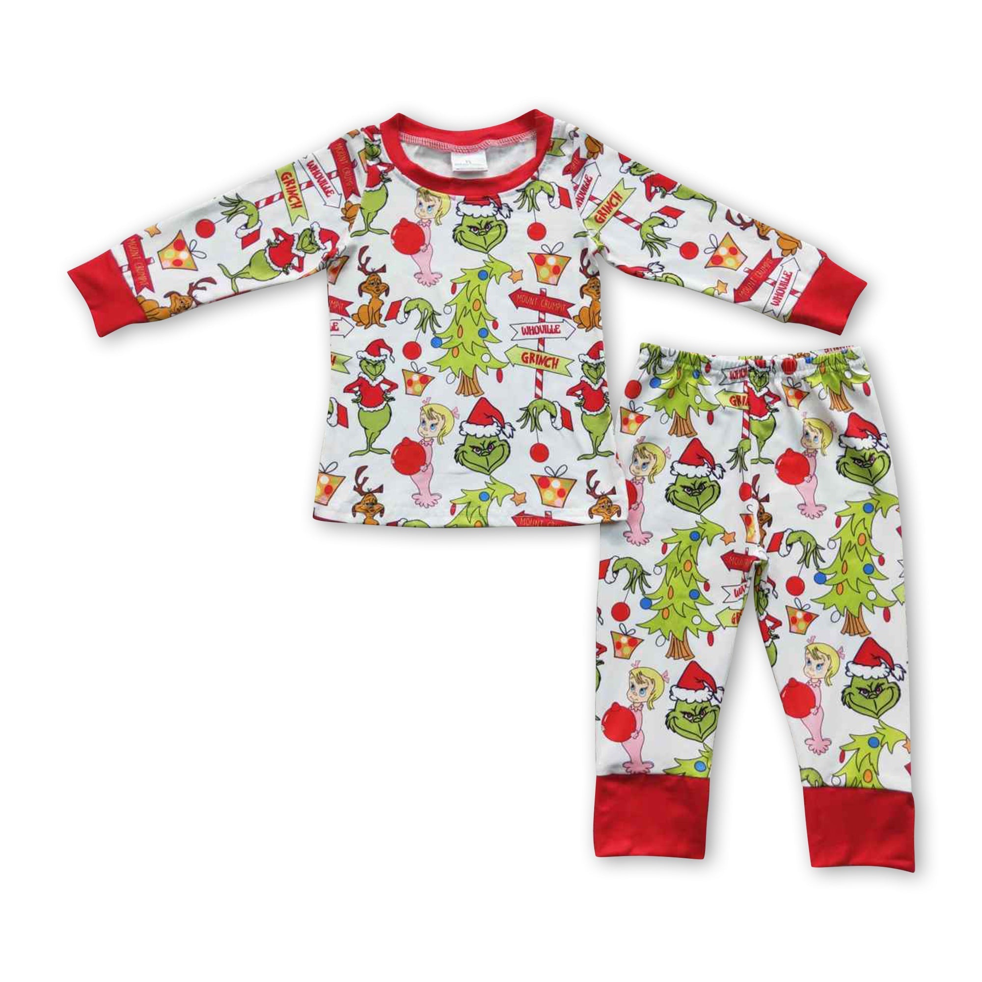 BLP0256 RTS baby boy clothes christmas boy winter pajamas set