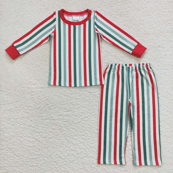 BLP0361 RTS  toddler boy clothes stripe boy christmas outfit