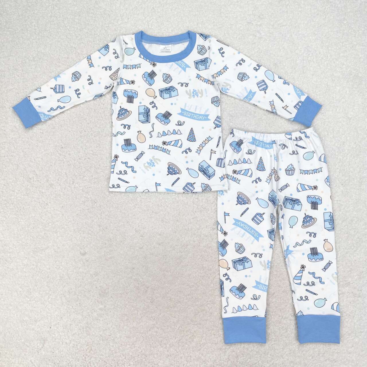 BLP0470 RTS 3-6M to 7-8T toddler boy clothes happy birthday boy winter pajamas outfit